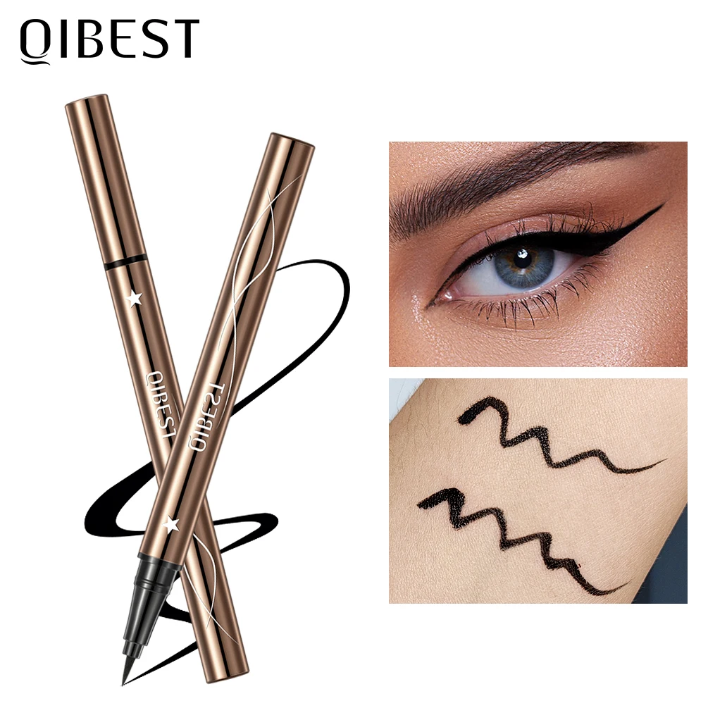 Eyeliner-Stift, schnell trocknend, wasserfest, flüssiger Eyeliner-Stift, präziser, langlebiger schwarzer Eyeliner, glattes Make-up, brauner Eyeliner