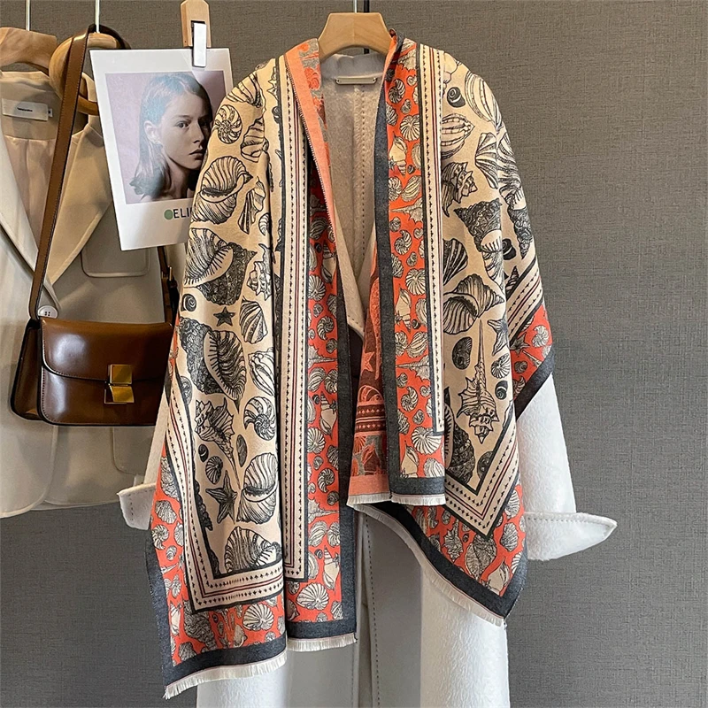 

Winter Warm Cashmere Shawl Fashion Scarf for Women Neckerchief Pashmina Head Scarves Wrap Female Bandana Poncho Echarpe Stoles