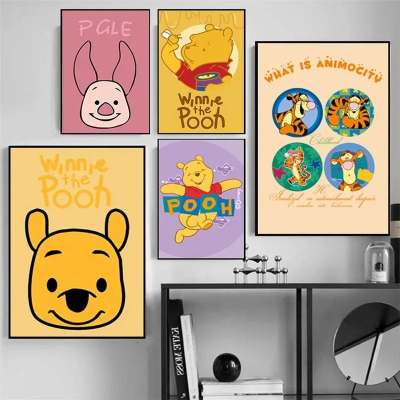 لوحة أنيمي ديزني ويني ذا بو ، ملصقات ومطبوعات كرتونية ، فن جداري ، صور لغرفة المعيشة ، ديكور منزلي ، لطيف