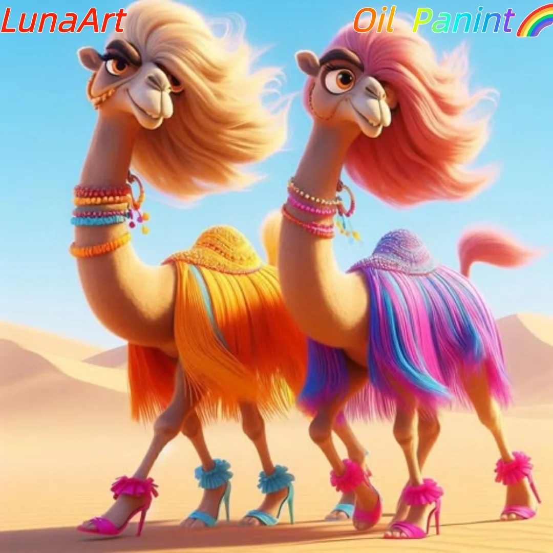 

Цифровая картина маслом своими руками: абстрактный верблюд, цифровая окраска, подходит для начинающих, подарки с ручной росписью, домашний декор