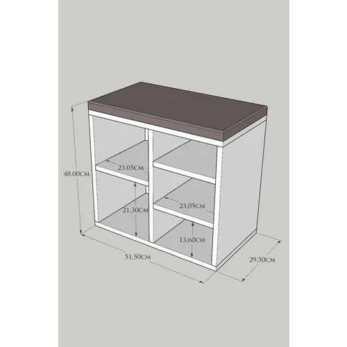 Ünüvar Concept Shoe Upper With Five shelf, eider-walnut