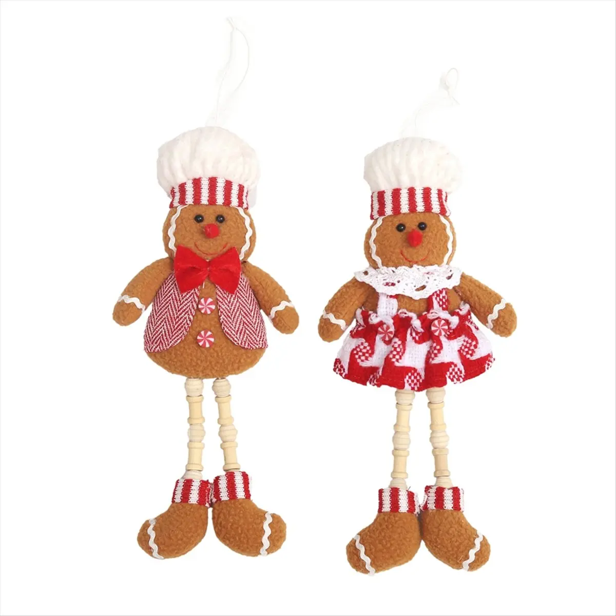 A58Z 2PCS Gingerbread Ornaments Christmas Gingerbread Ornaments Hanging Gingerbread Hanging Ornaments for Xmas Tree view 2