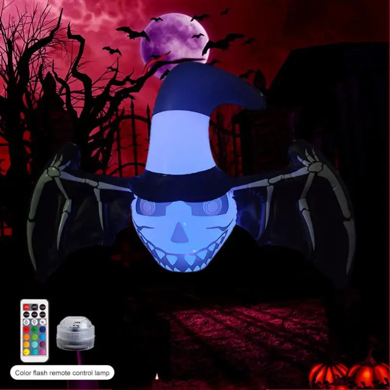 Party Decor Light Remote Control Outdoor Luminous Bat Lamp Adjustable Glowing Inflatable Light Led Lighting For Halloween Toy