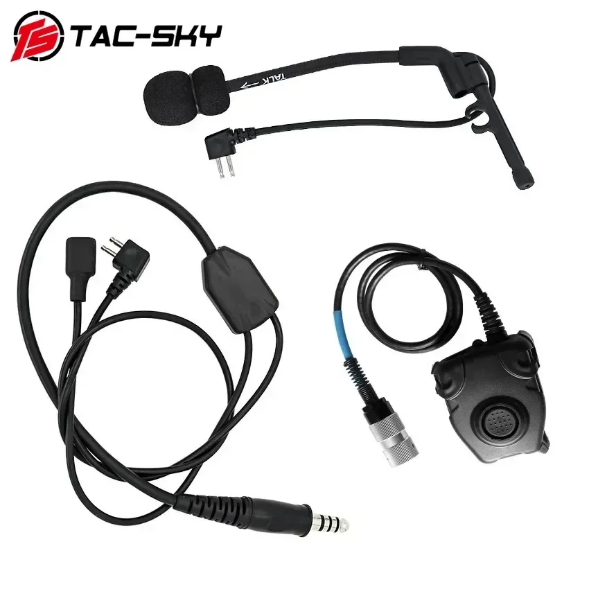 TAC-SKY Comta Y-line kit compatible with 6-Pin U94 PTT or PELTO PTT Suitable for IPSC COMTA I II III XPI Shooting Headphone