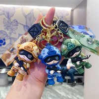 Cartoon Creative Camouflage Special Soldier Vehicle Keychain, Super Cool Soldier Brother Doll Couple Bag