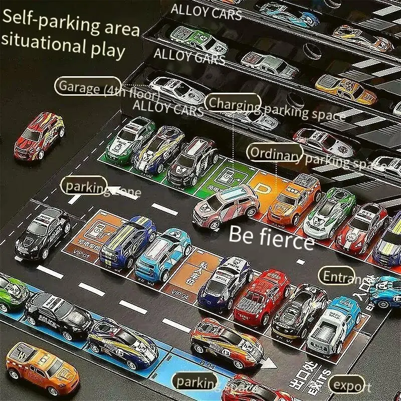 Simulation Alloy Inertia Car Suit Simulation Parking Lot Toy Container Modeling Gift Box Car Toy Model Car Toys For Boys Sdbbddc615D8141Ed8A200Bbc21F1Ce99G