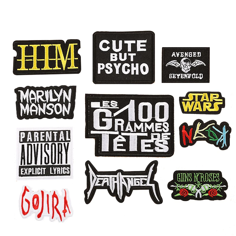 Punk Style Patch, English Letter Embroidery, Clothing Sewing, Accessories, Back Sticker Badge