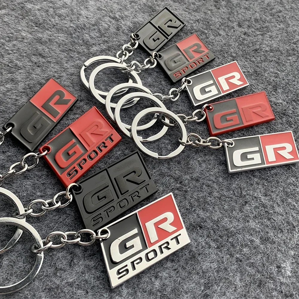 GR SPORT Logo Car Accessories Zinc Alloy Auto Keychain Key Ring For Toyota TOYOTA HV YARiS RZ RC RS Prius Lexus Supra GR86 VIOS