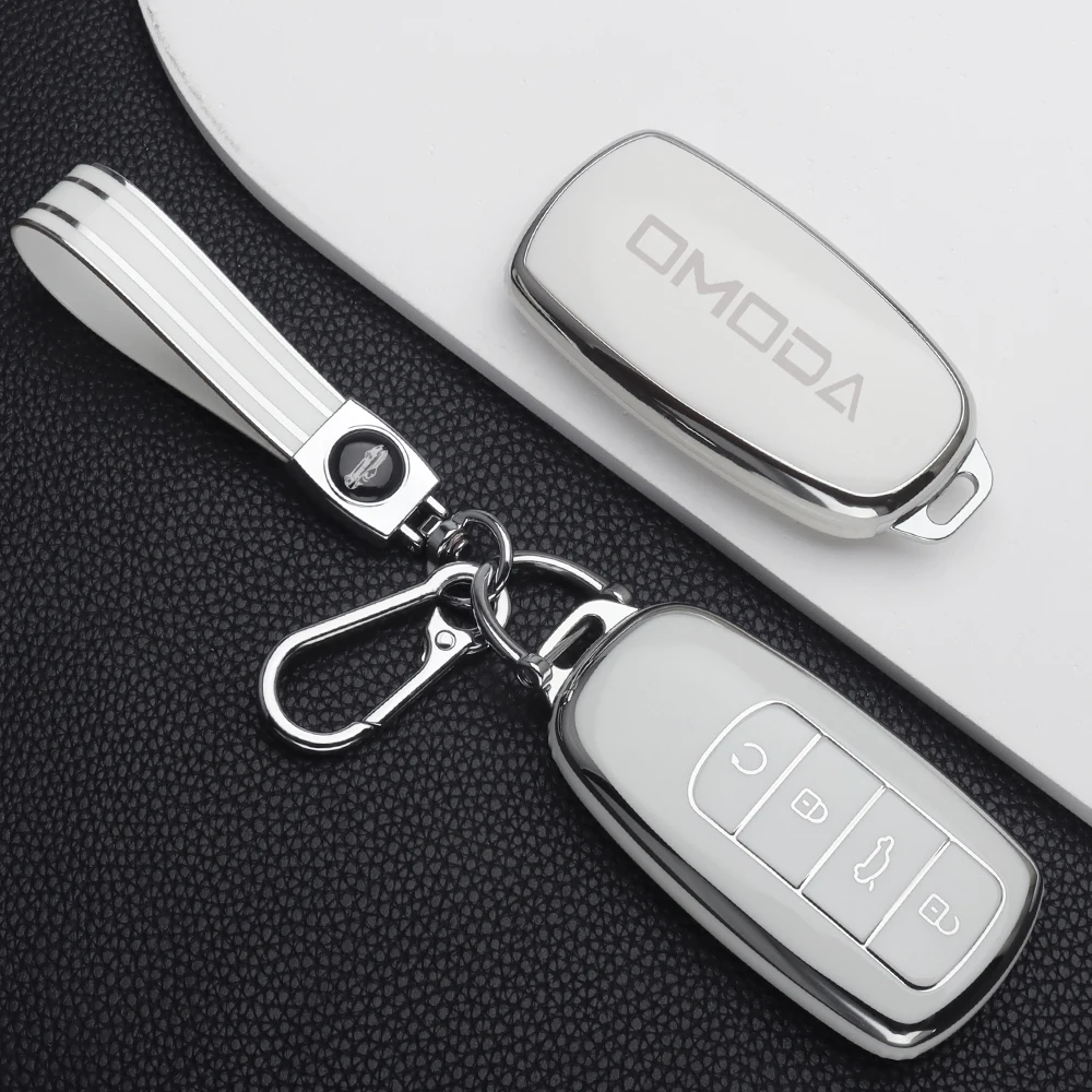 Weiche TPU-Autoschlüsselhülle für Chery Omoda C5 E5 C9 Omoda 5 9 EV PHEV 2024 2025 Fernschlüsselabdeckung Schlüsselanhänger Autozubehör – Detail 4