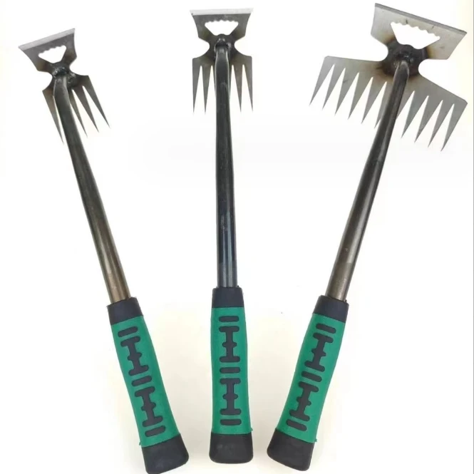2 In 1 Garden Rake Manual Weed Grass Rooting Tool Puller Shovel 5/6/11 Tooth Weeding Removal Hand Gardening Loose Soil Tool