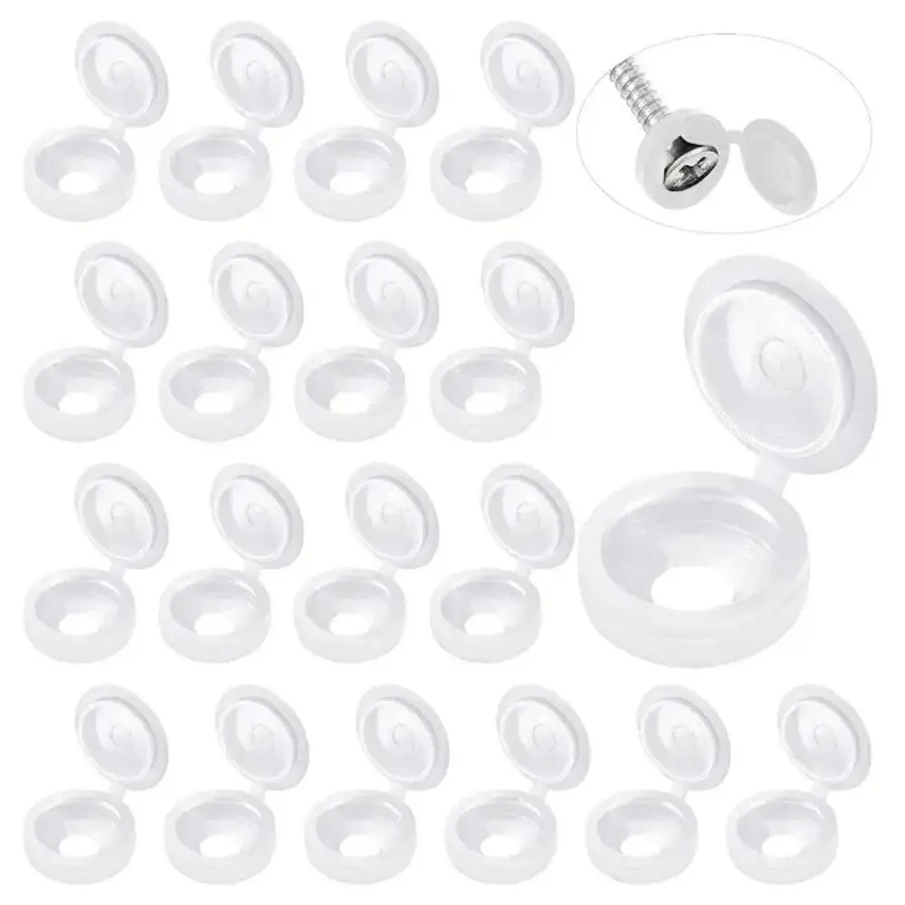 

100Pcs New White Screw Decorative Cover Bolts Hardware Self-Tapping Plastic Screw Cap Cover Car Furniture Decorative Nuts Cover