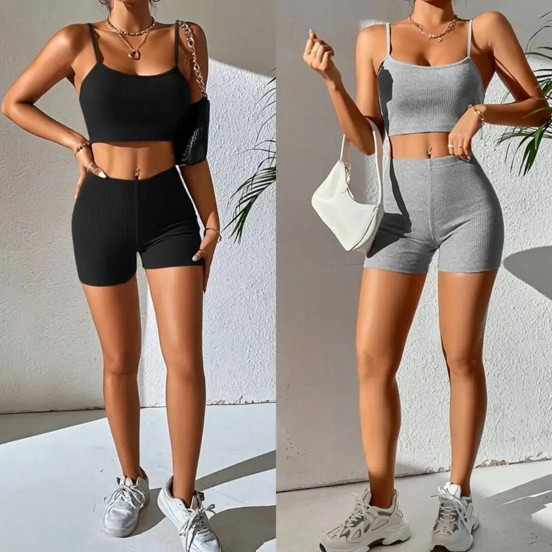 Ensembles de yoga dos nu pour femmes, monochromatique, initié à la fibre off, fronde maigre, short taille haute, haute élasticité, sport, course à pied, 2024