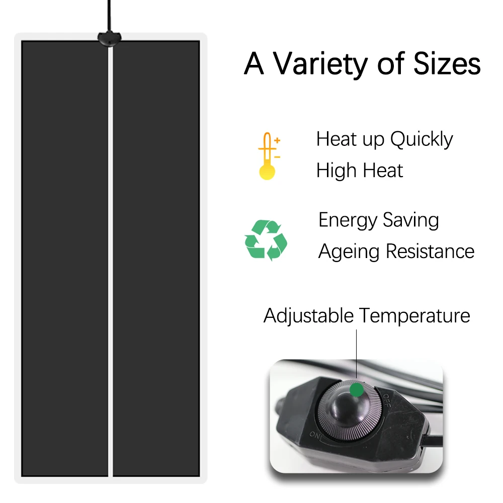 5W-35W Seeds Seedlings Plant Heating Warm Mat Indoor Garden Reptiles Heat Pad Adjustable Temperature Controller Waterproof Cover