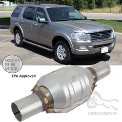 Universal Catalytic Converter 2'' 400 Cells High Flow Muffler Catalyst Converter Euro1 Round For 2006-2010 Ford Explorer 4.0L V6