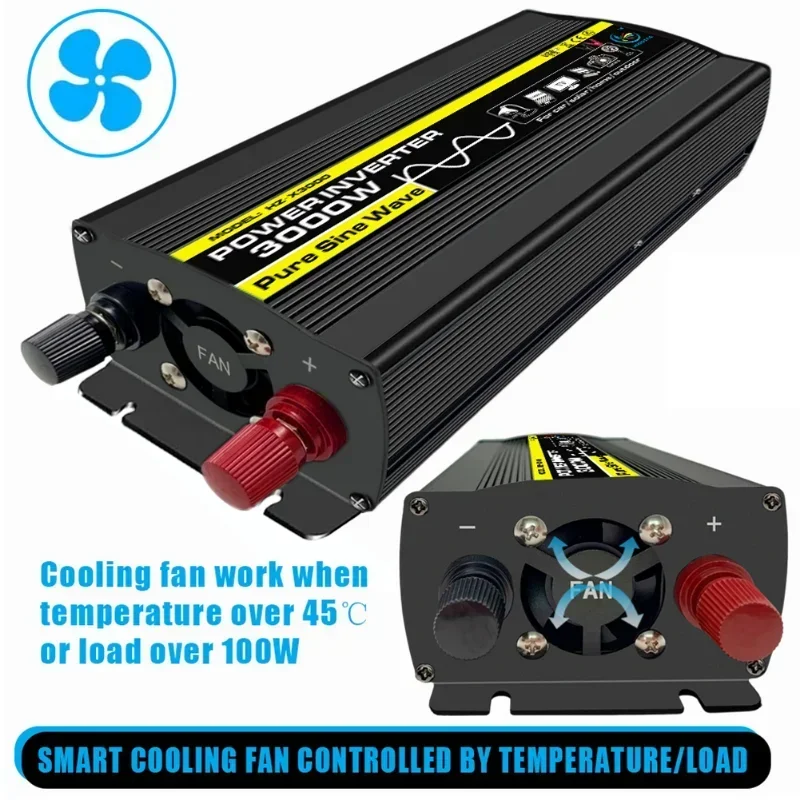

Full New 3000W Pure Sine Wave Power Inverter For Solar System/Solar Panel/Home/Outdoor/RV/Camping Wave Power Inverter