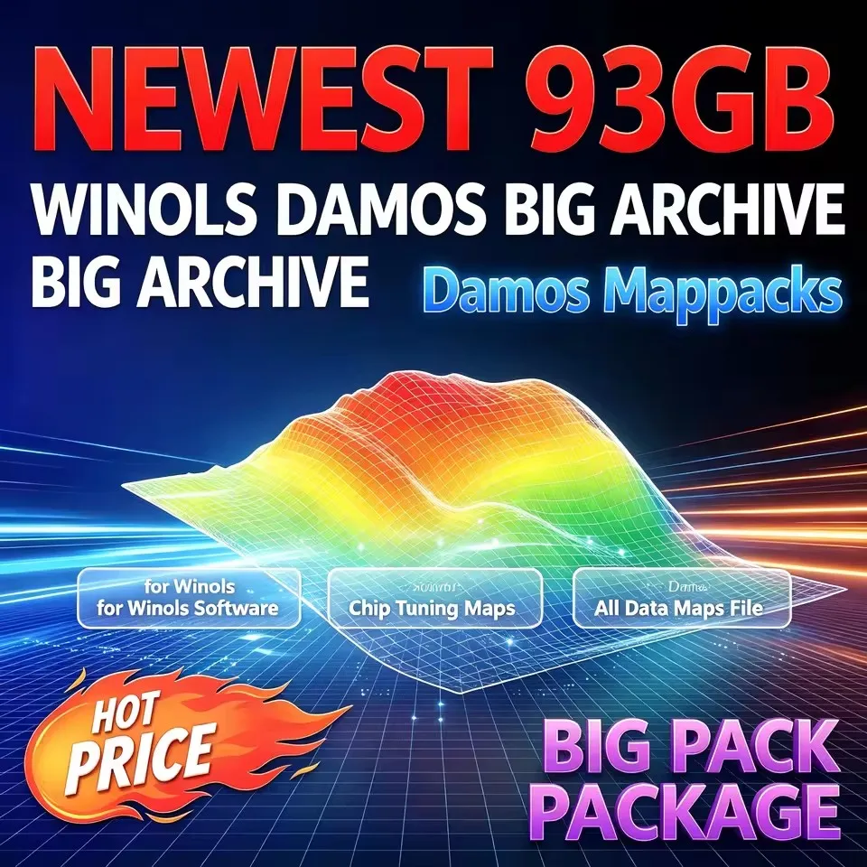 Newest 93GB WinOLS DAMOS Big Pack Damos Mappacks Archive for ECU Chip Tuning All Data Maps Files Compatible with WinOLS Software