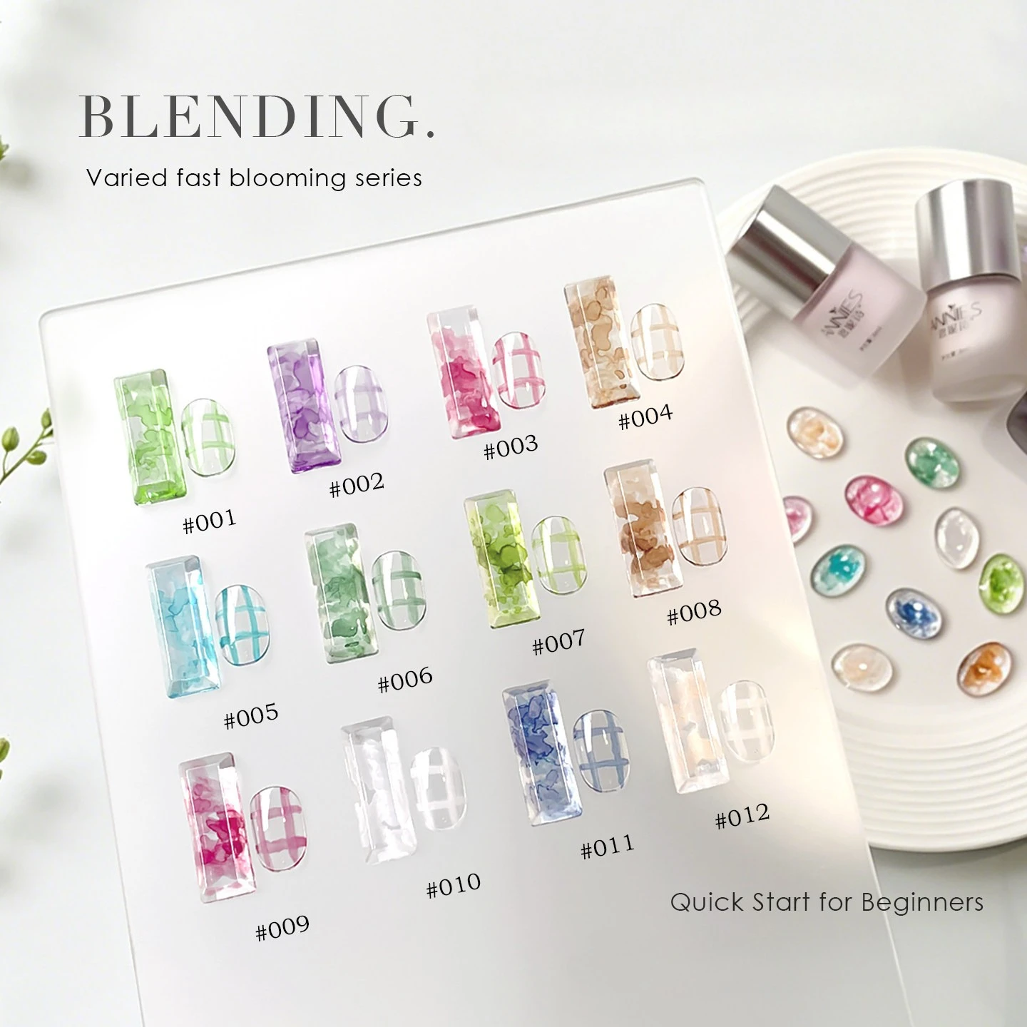 TPO FREE 8ml Blooming Marble Watercolor Ink Air Dry Spreading Effect Lacquer Blossom Nail Gel Varnish Manicure 12 Colors