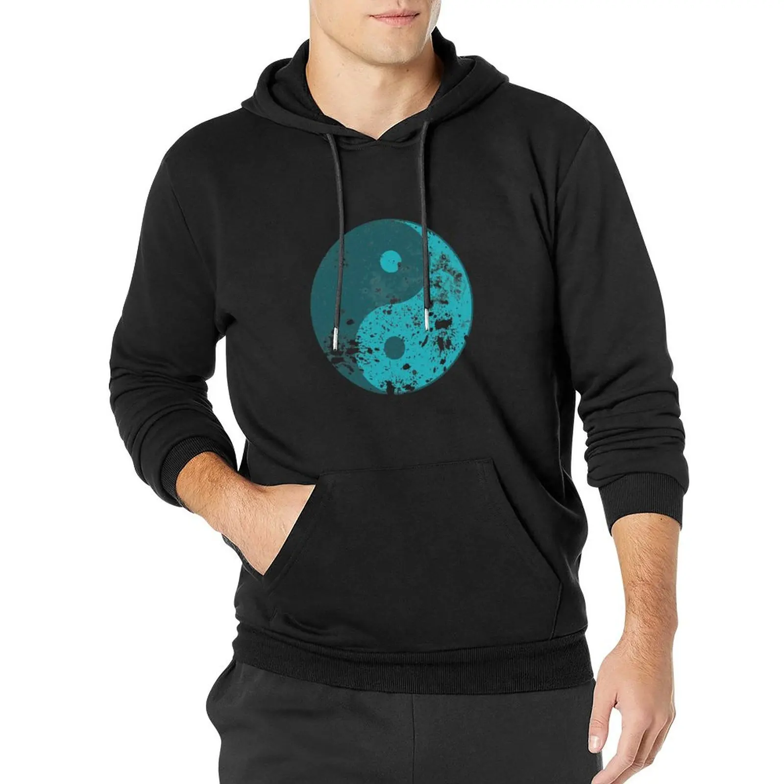 

Splatter Yin Yang symbol Pullover Hoodie men wear aesthetic clothing mens hoodies