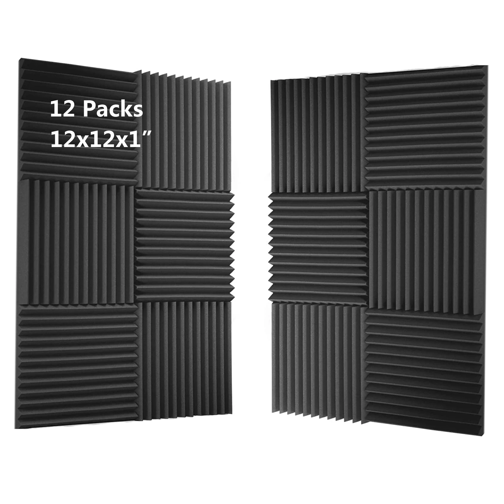 

12 Pack Acoustic Panels 1 X 12 X 12 Inches, Acoustic Foam ,Studio Foam Wedges, High Density Panels, Soundproof Wedges