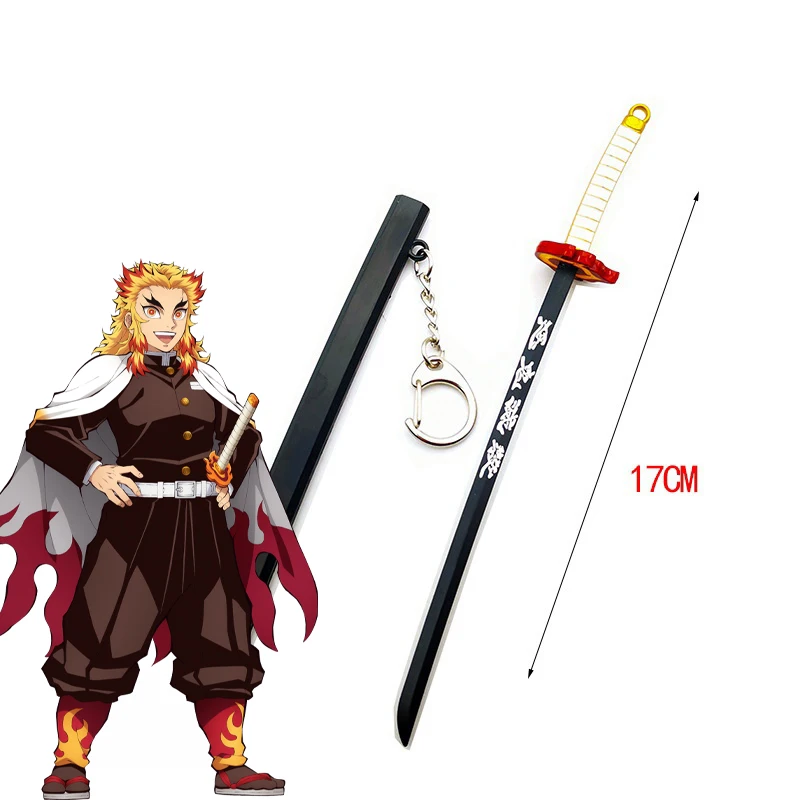 6,7 Zoll Metall-Dämonentöter-Katana Anime Kimetsu No Yaiba Tanjirou Ninja-Messer Echtes Japanisches Katana Mini-Samurai-Säbel Spielzeug Geschenk