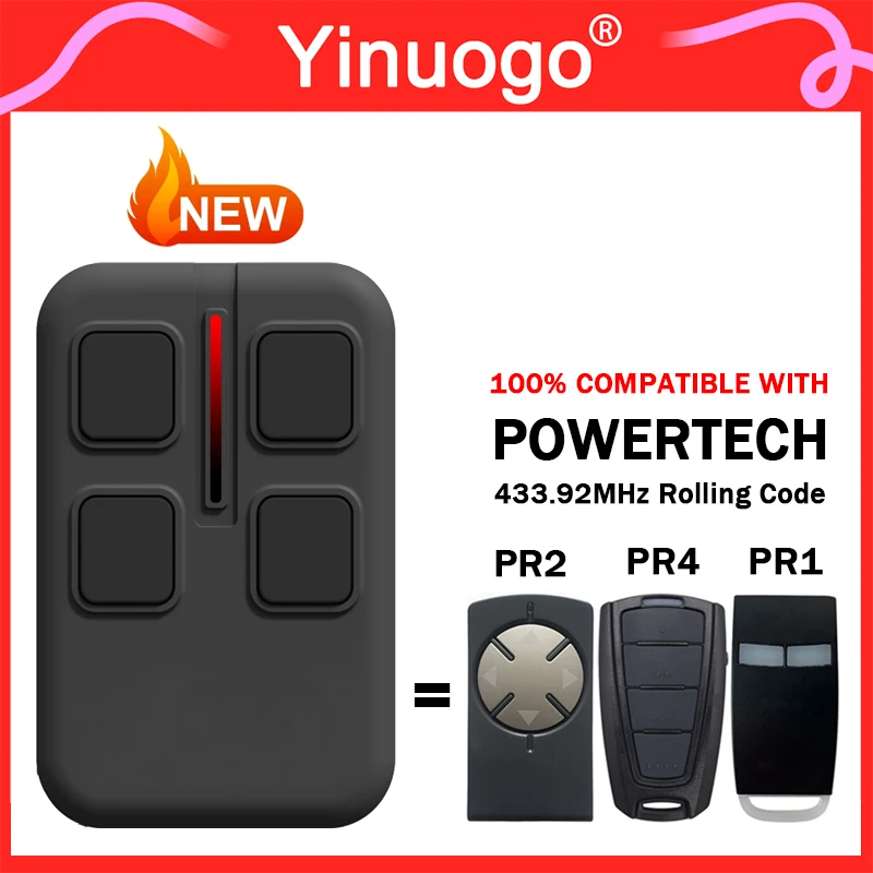 

YNG801 для POWERTECH PR2 PR4 PR1, пульт дистанционного управления для гаражных ворот, 433,92 МГц, подвижный код, совместимый с пультом дистанционного управления POWERTECH