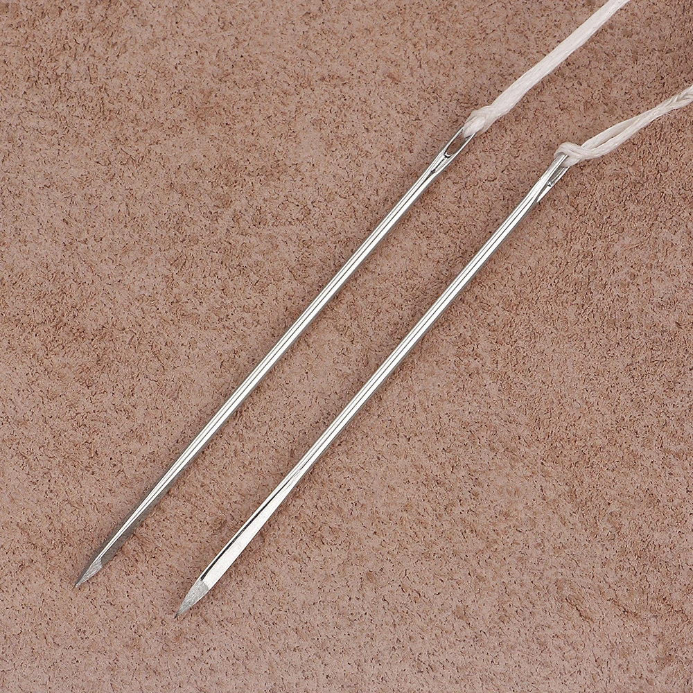 12Pcs Leather Sewing Hand Sewing Needle Sewing Big Eye Needle Hand Leather Needle DIY Leather Craft Triangle Needle Hand Sewing