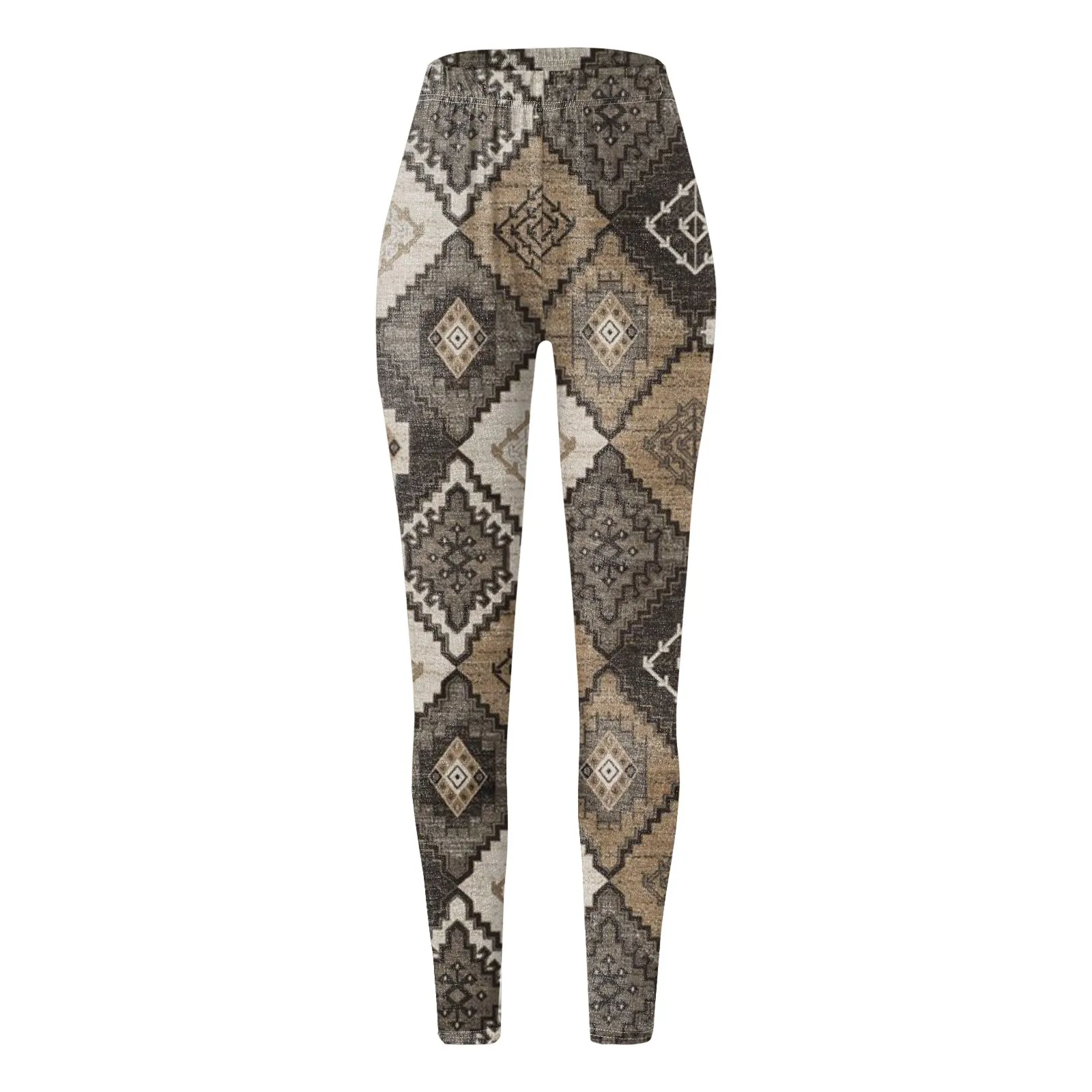 Legginsy w stylu Retro damskie wiosenne i jesienne spodnie nadruk geometryczny azteckie Skinny jeggins Western etnic