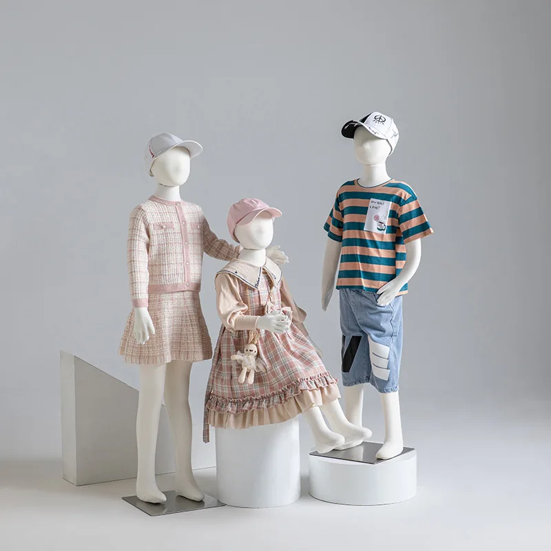 Children's clothing store soft children's model props full body dummy model shelf children's clothing store window display rack