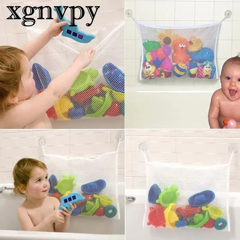 xgnvpy Baby Bathroom Mesh Bath Bag Children's Cartoon Basket Net Children's Play Net Waterproof Cloth Sand Toy