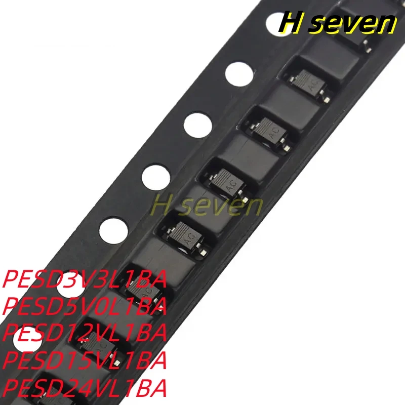 20pcs 3.3V 5V 12V 15V 24V SMD ESD Diode Protection Chip PESD3V3L1BA PESD5V0L1BA PESD12VL1BA PESD15VL1BA PESD24VL1BA SOD-323