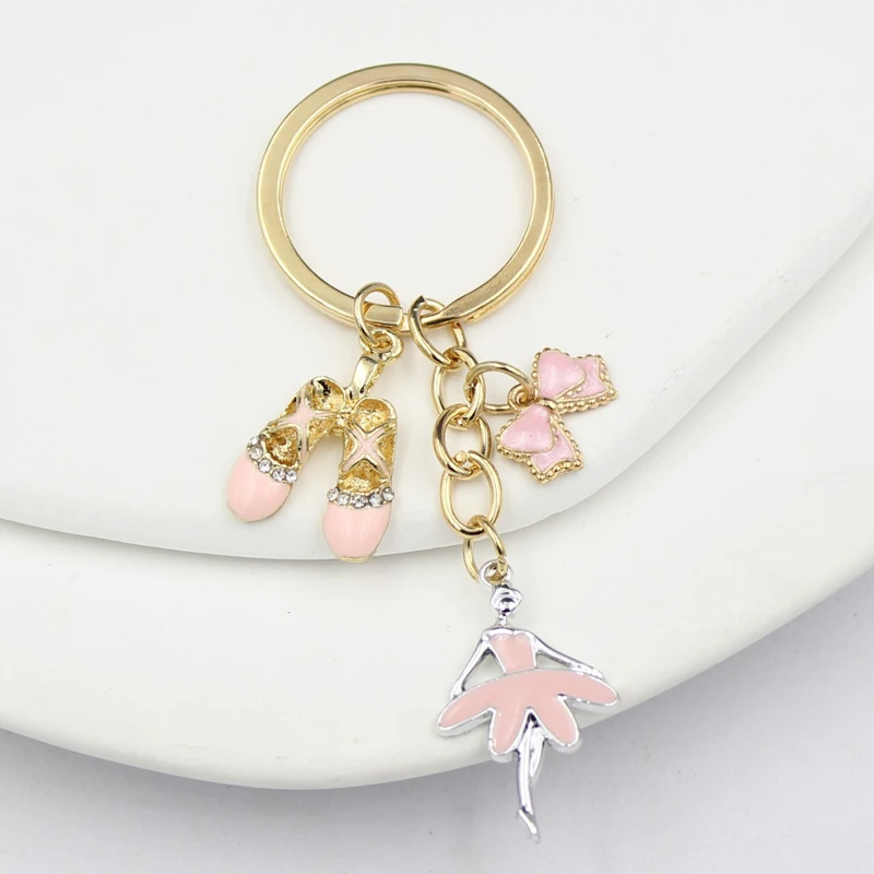 

Cute Ballerina Keychain Ballet Shoes Dance Keyring Airpods Case Charm Car Holder HandBag Pendant Jewelry Ballerina Gift New