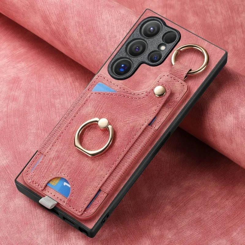 Ring Holder Phone Case for Samsung Galaxy S24 FE S26 S25 S23 S22 Ultra A17 A07 A57 A37 A36 A56 Magnetic Wallet Card Slot Cover