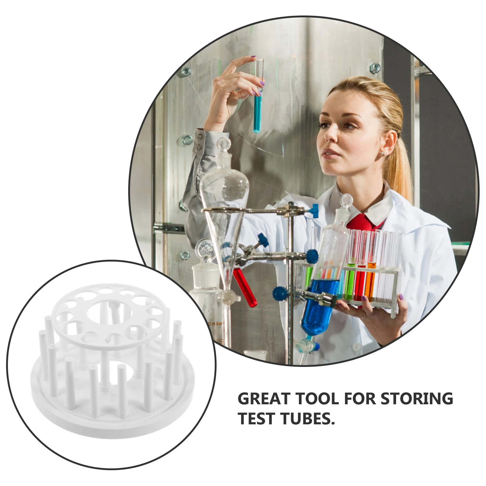 

Plastic Test Tube Rack 100ml Tubes Holder Lab Storage Organizer Reusable Lightweight Stand for Chemistry Sampling