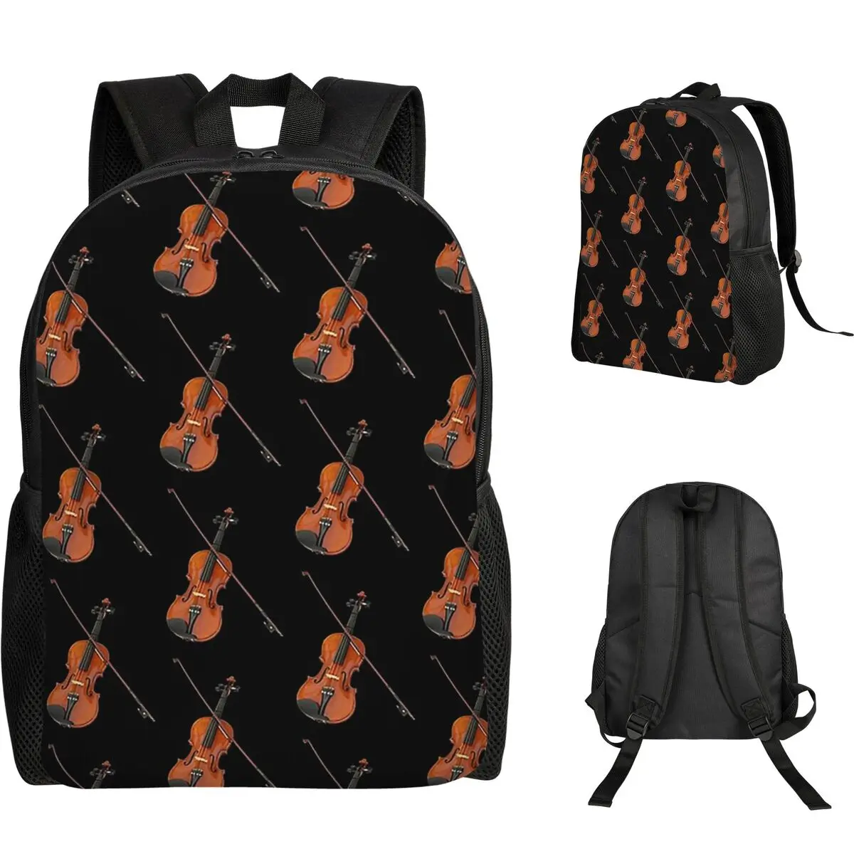 

Classic Violin Backpack Student Boys Girls BookBag School Bag Computer Shoulder Bags