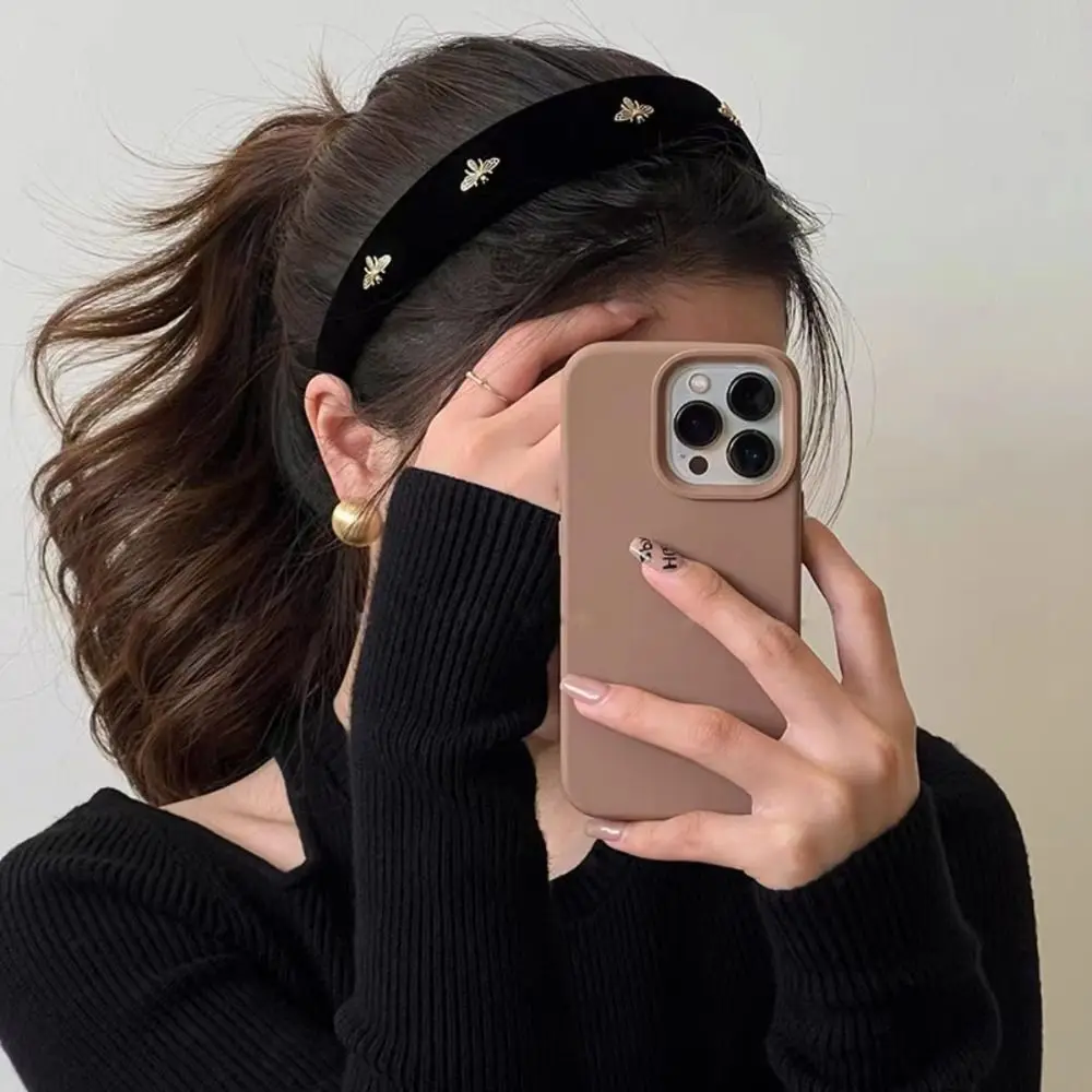 Bee Retro Hair Hoop Trendy Hair Accessories Korean Style French Headband Headpiece Velvet Wide Brim Hair Hoop Girls/Female