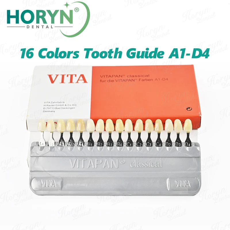 Horyn Dental Shade Guide 16 Colors 3D Tooth Color Matching Chart for Teeth Whitening Dental Restoration Cosmetic Dentistry