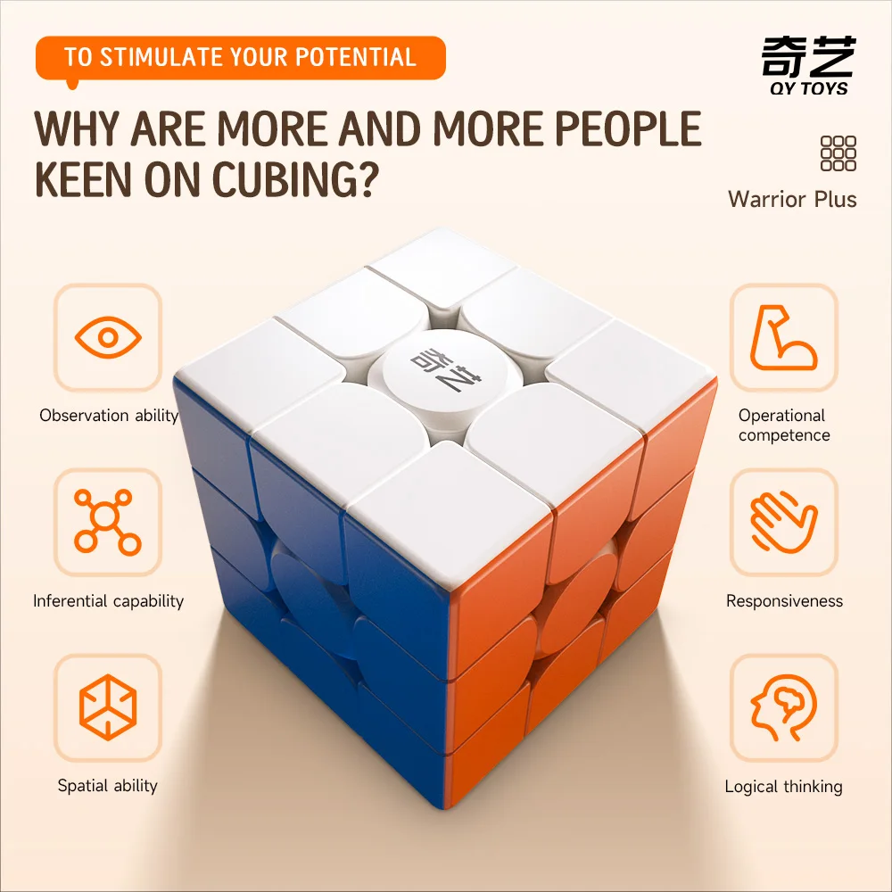 Qiyi Warrior Plus M Zauberwürfel QY 18,8 cm Übergroßer Würfel, professionelles Cubo Magico Lernspielzeug