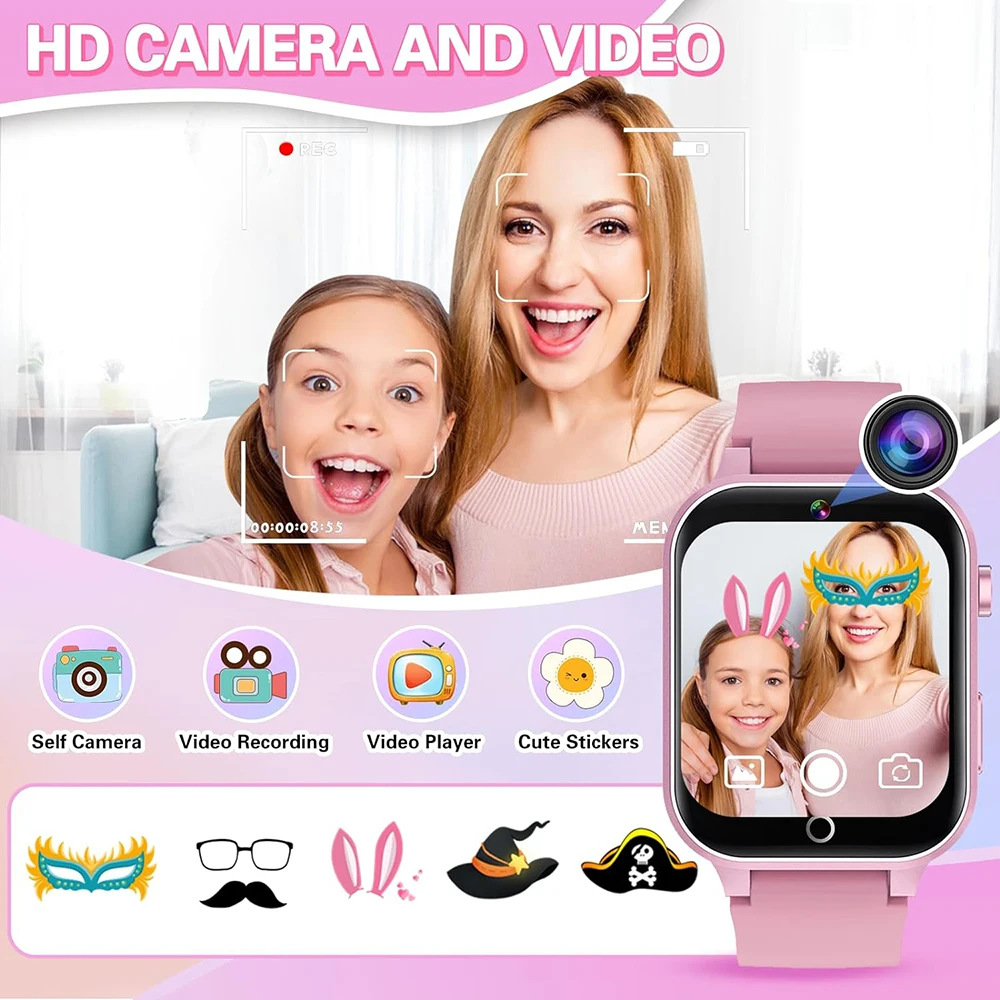 2024 Smart Watch Kids HD Touch Screen 26 Games Smartwatch Video Camera Music Audiostory Learn Card Educational Watch Boy Girl