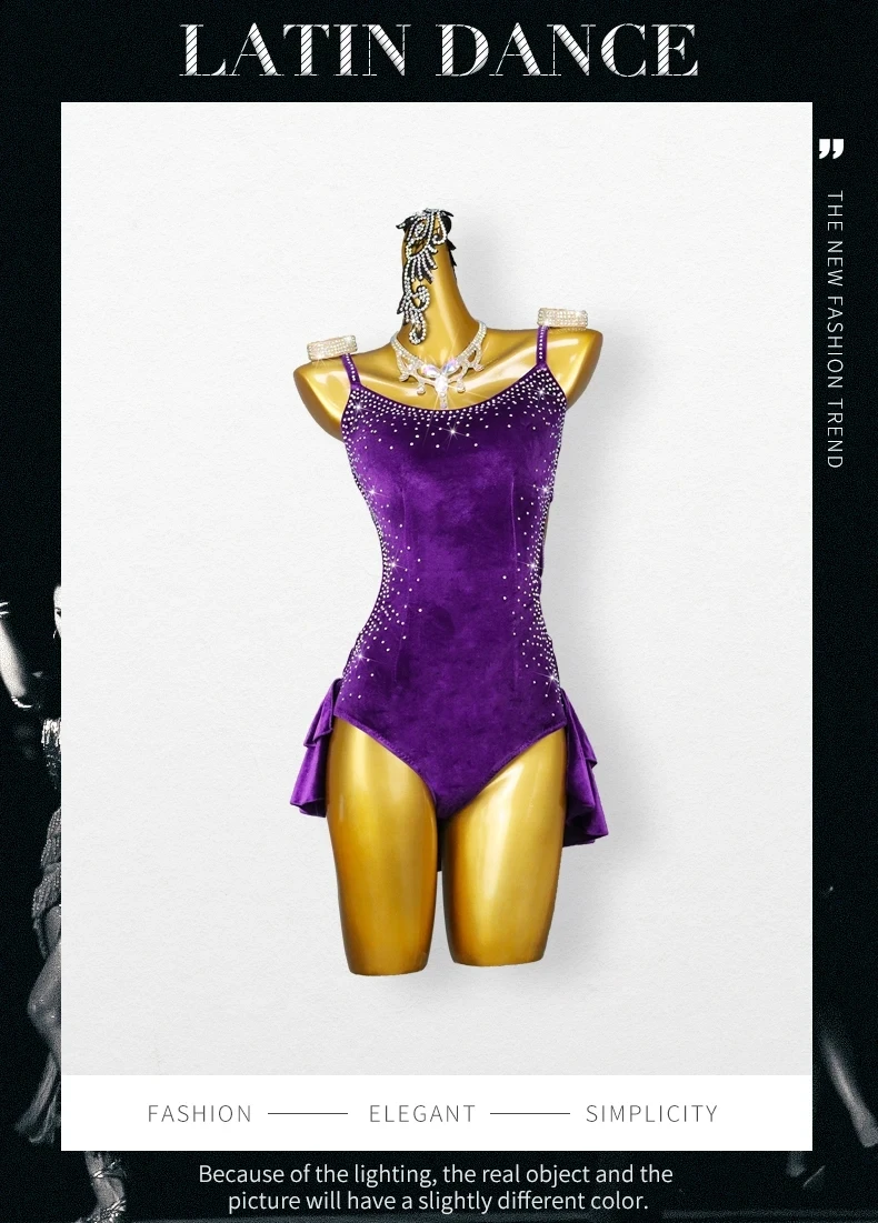 2026 Damen Lateinamerikanisches Tanzkleid Mädchen Kurze Kleidung Sexy Ballsaalrock Cabaret Kostüm Elegante Tanzkleidung Samba-Anzug – Detail 2