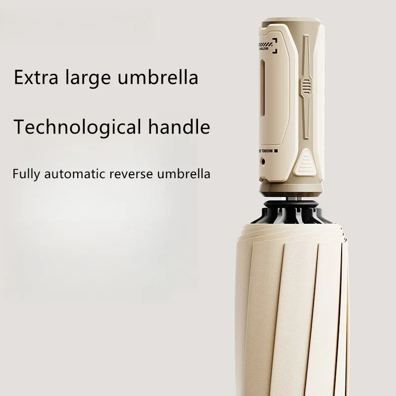 Full Automatic Portable Compact Reverse Folding Angel Ring Umbrella Large Reinforced Thickened Strong Wind-resistant Umbrella - Image 2