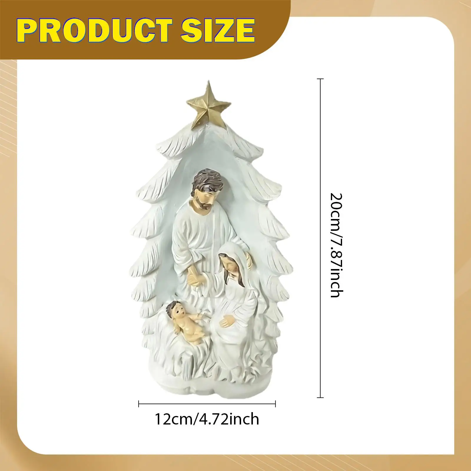 Jesus Statue Nativity Tabletop Scenes Ornament Resin Christmas Decorations for Living Room Festive Decor