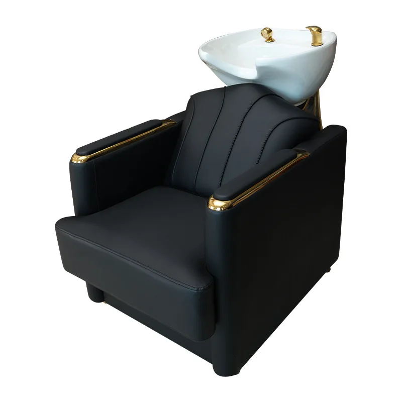

New seated semi-reclining shampoo bed flush bed barber shop hair shop special ceramic shampoo chair
