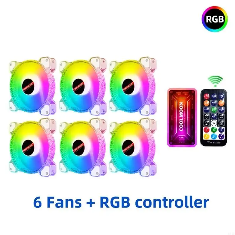 C90F Diamond 120 مللي متر مروحة تبريد جهاز كمبيوتر شخصي لمراوح العلبة PWM 6PIN قابل للتعديل مبرد صامت كتم صوت RGB مروحة المبرد #3