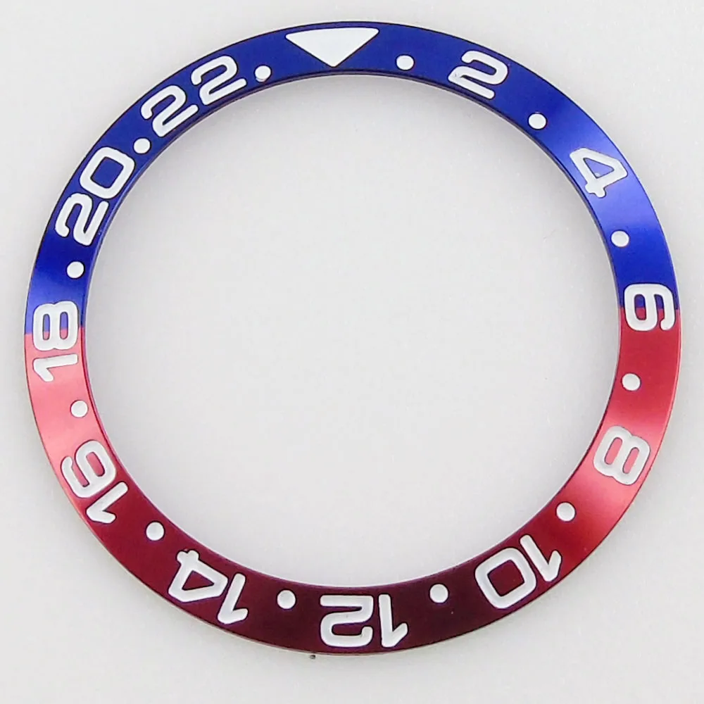 Neuer Slope Schwarz Grau 38 mm * 30,6 mm Hochwertiger Keramik-/Legierungs-Lünetteneinsatz passend für 40 mm NH35 NH34 GMT Automatikuhr