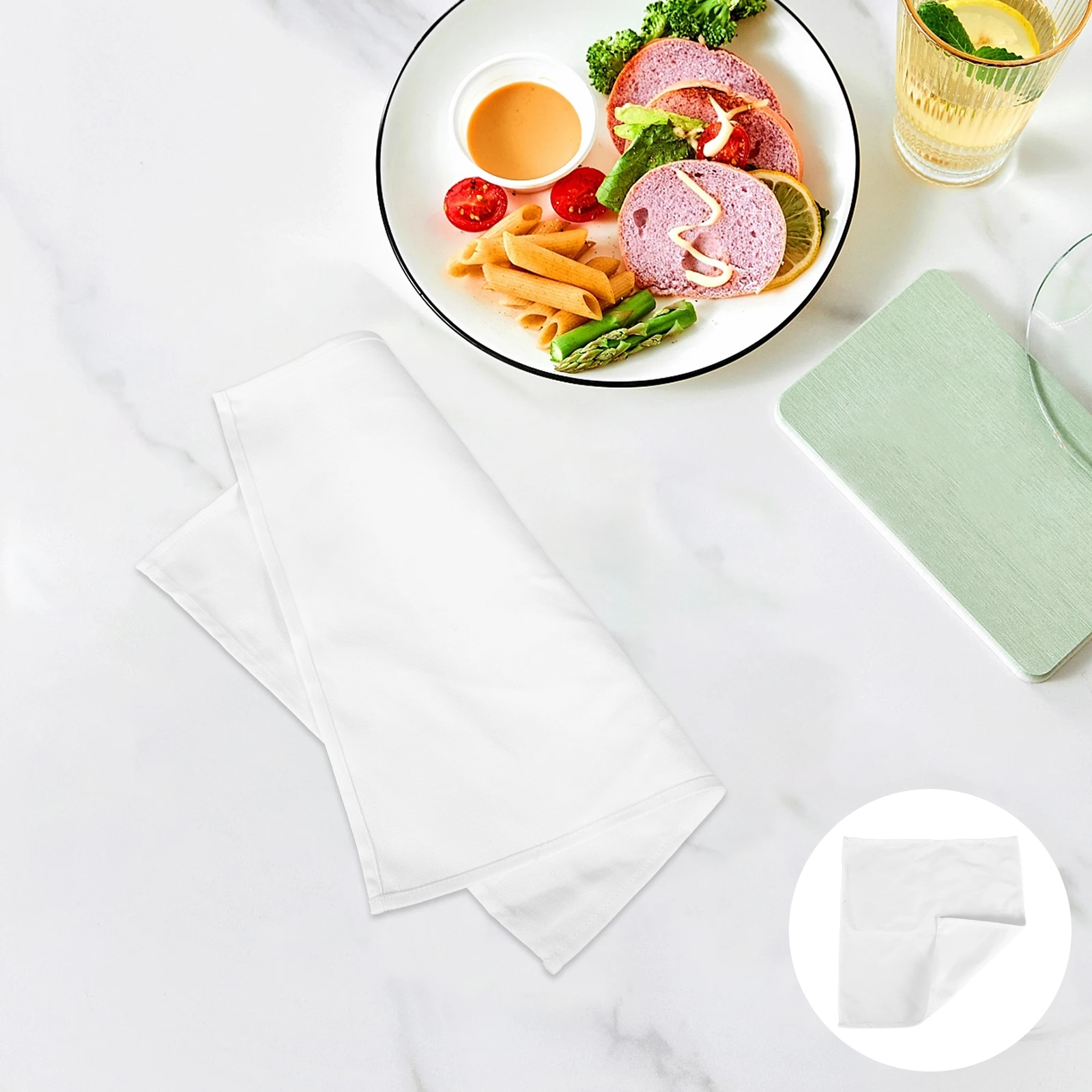 

10 Pcs Dinner Napkins Cloth Absorbent Kitchen Towels Cotton Soft Wipes Table Dish Beverage White