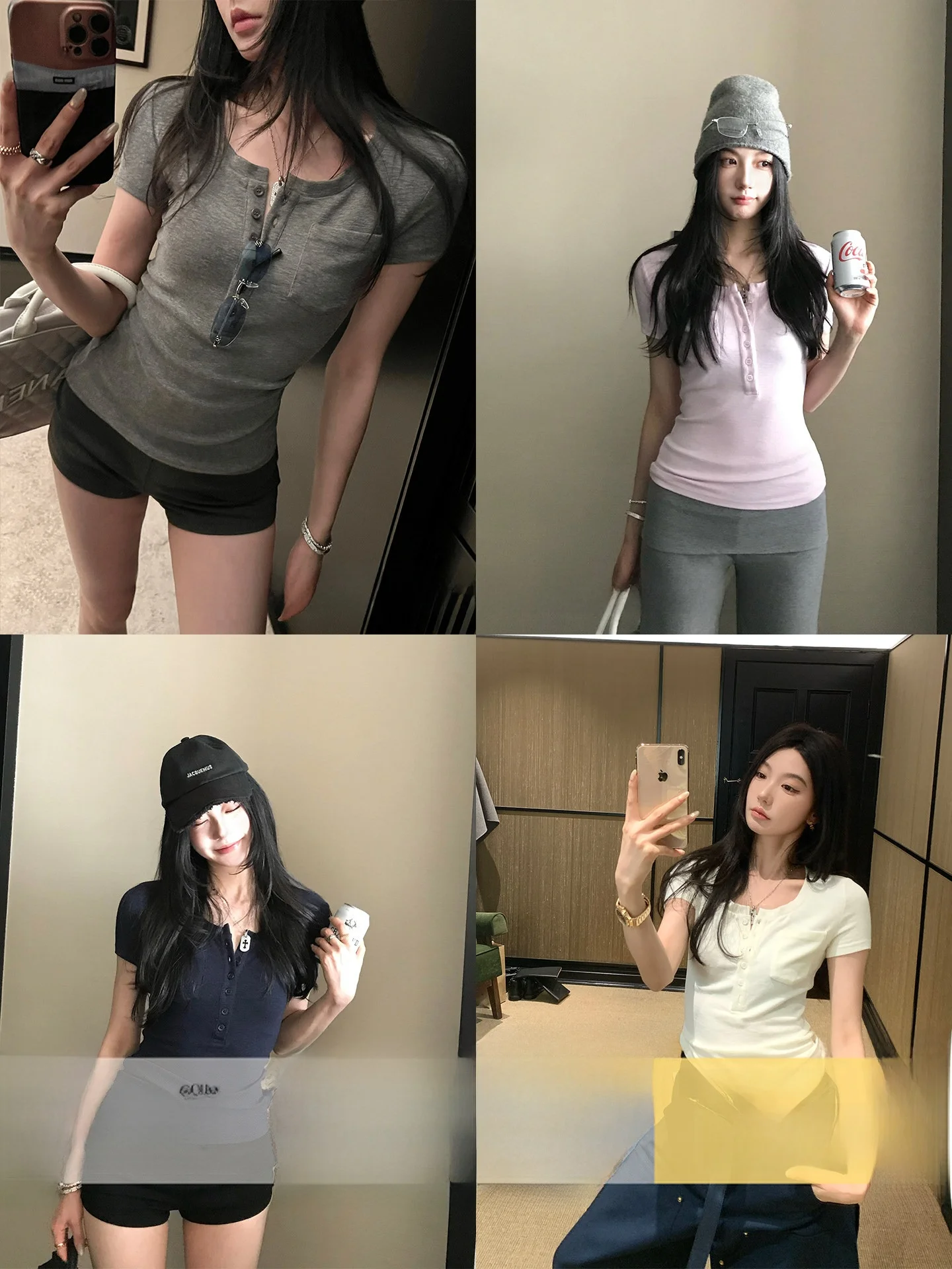 

Женская модная весенняя одежда: хлопковая вязаная футболка с коротким рукавом, ручной работы, разноцветная, с простым дизайном, для ухода за кожей.