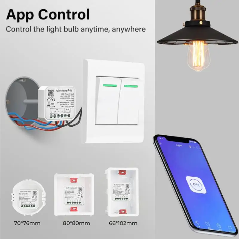 Módulo de interruptor de luz inteligente Tuya, WiFi, 2 entradas, aplicación Smart Life, Control remoto, automatización del hogar inteligente a través de Alexa y Google, 1-5 piezas