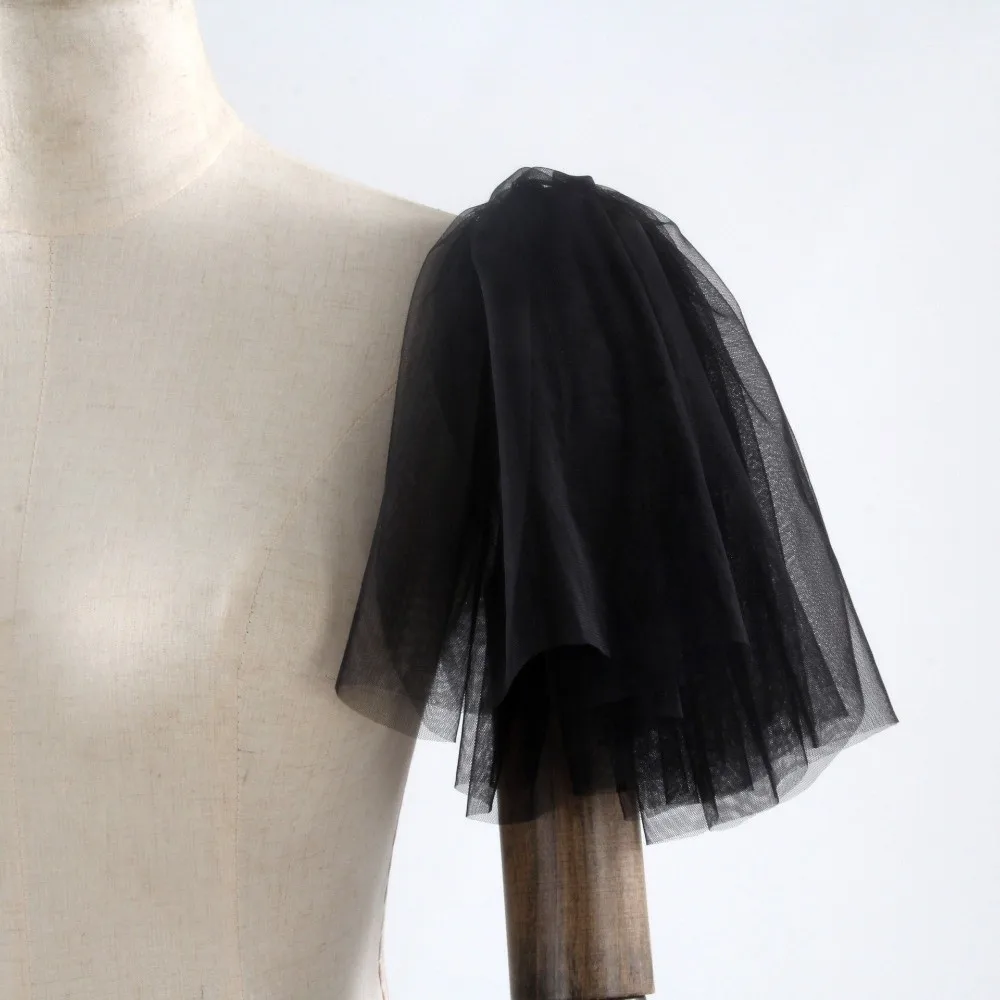 Soft Tulle Bridal Sleeves Puffy Detachable Bridal Shawl Solid Color Photography Prop Wedding Dress Accessories