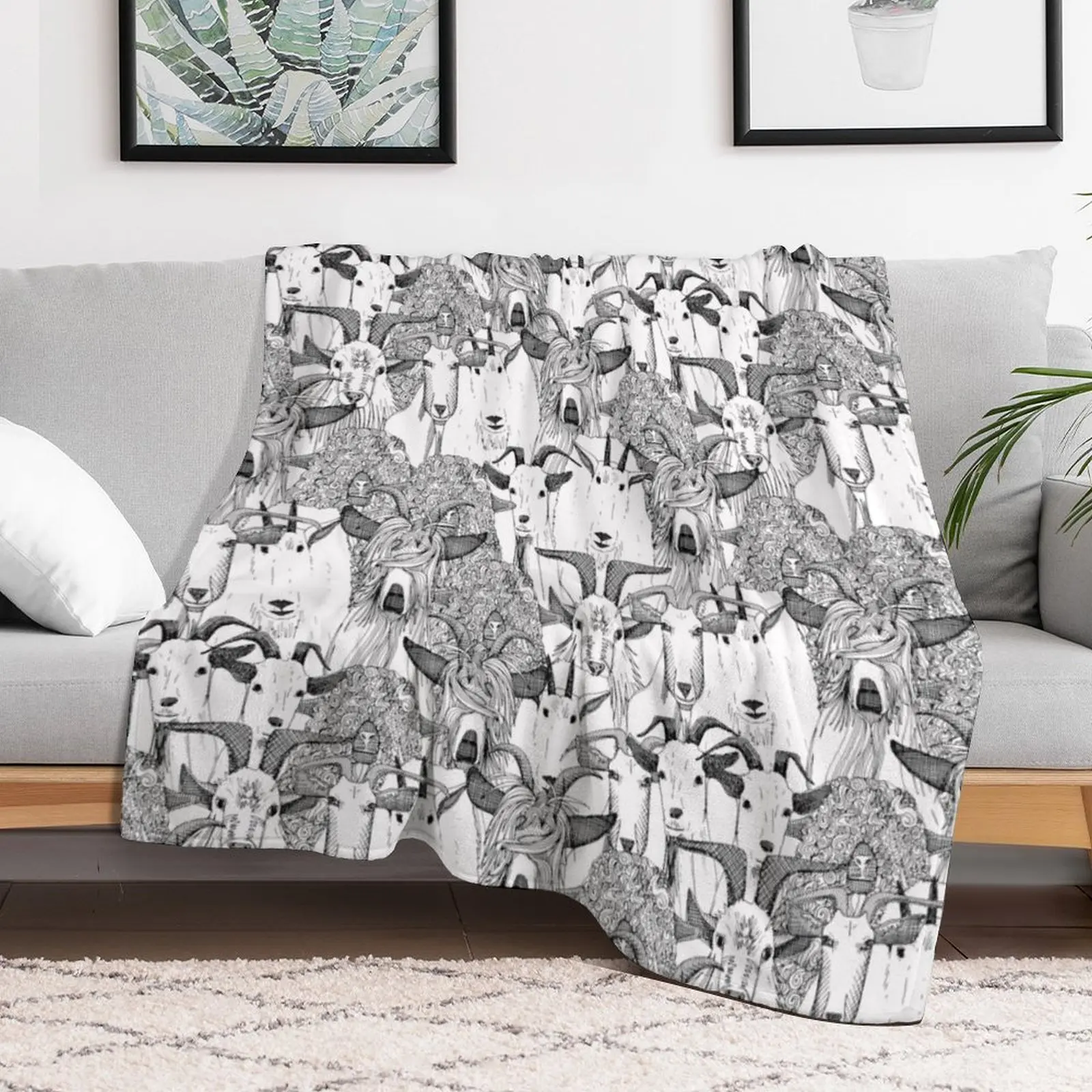 

just goats black white Throw Blanket Thermal warm winter Decorative Throw Blankets