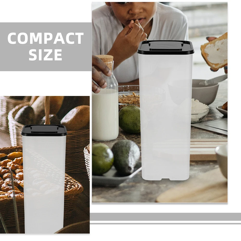 

2 Pcs Black Container Storage Box Organizer with Lids Airtight Bread Loaf Containers for Kitchen Countertop Plastic Bread Boxes